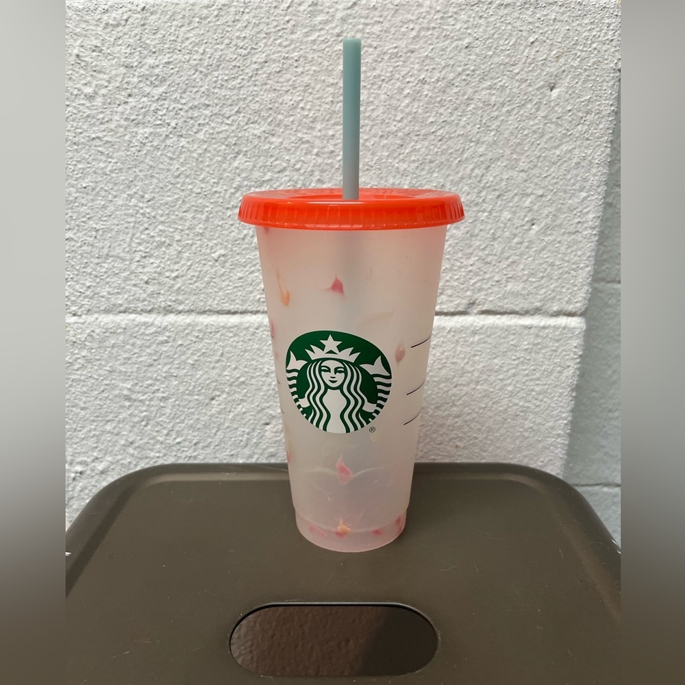 Starbucks Frosted Cup with Pink Accents